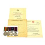 A Second World War Long Service Group of Four Medals, comprising Defence Medal, War Medal, General