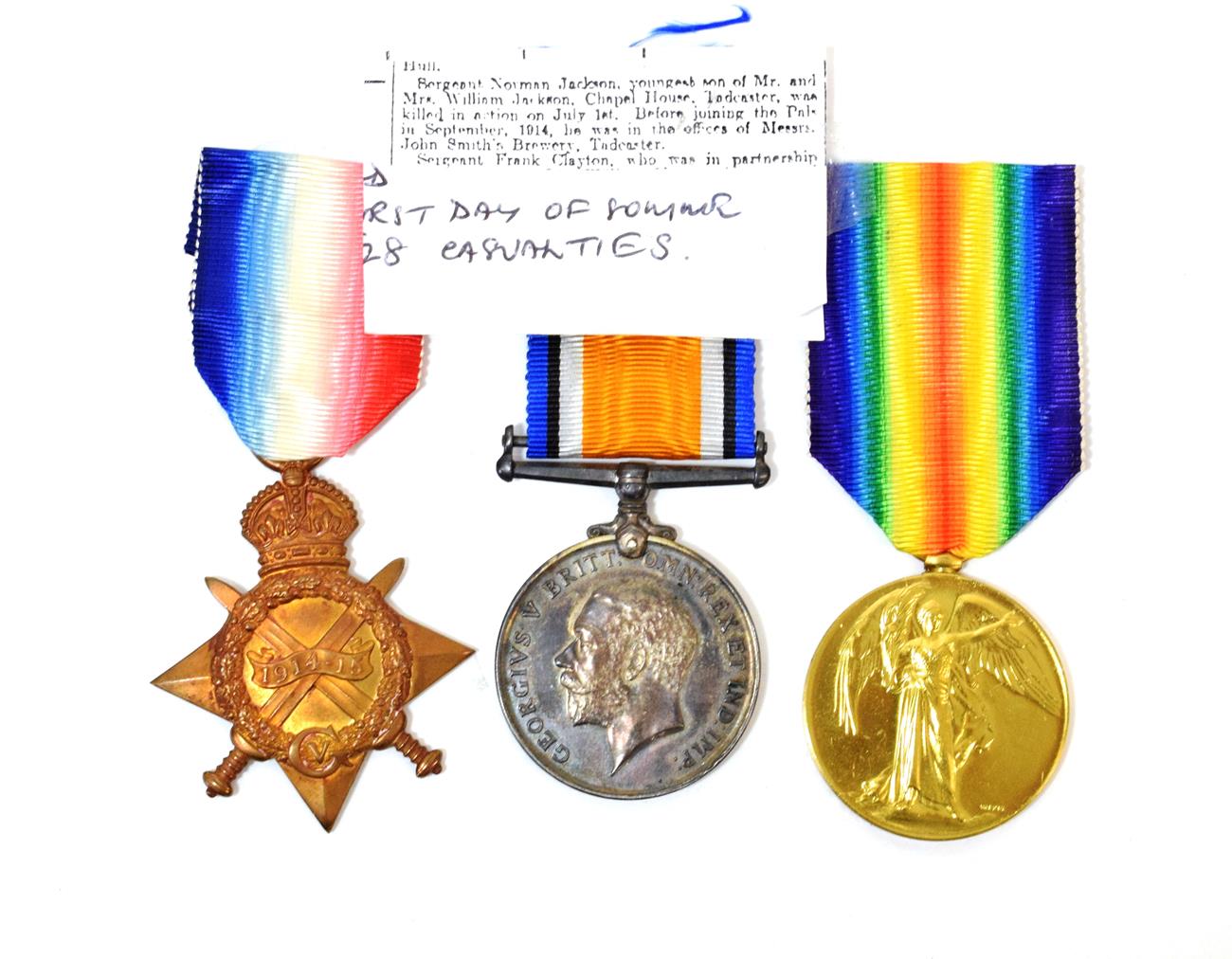 A First World War Casualty Trio, comprising 1914-15 Star, British War Medal and Victory Medal,