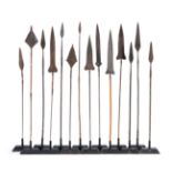 A Collection of Fourteen Late 19th/20th Century African Spears, Upper Congo, most with long