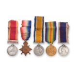 A Royal Navy China War/ First World War Naval Long Service Group of Five Medals, comprising China