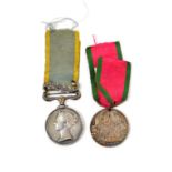 A Crimea Pair, comprising Crimea Medal 1854, with clasp SEBASTAPOL, awarded to 1576 Robert Haines