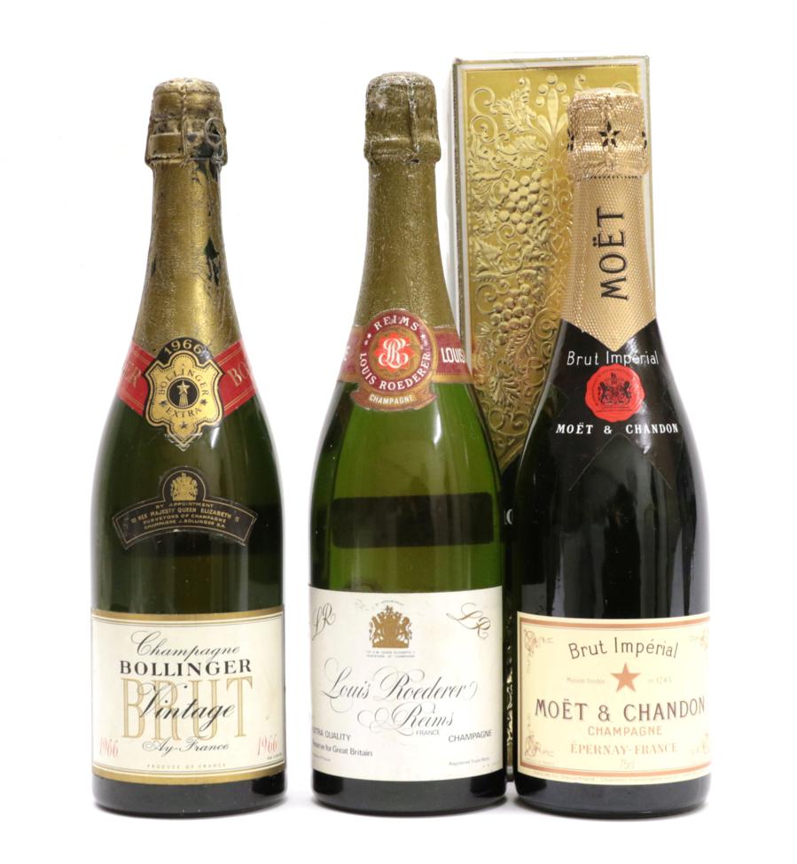 Bollinger Brut Vintage 1966 Champagne (one bottle), Moët et Chandon Brut Imperial Champagne (one