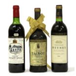 Château Talbot 1978 Saint Julien (one bottle), Château Meyney 1980 Saint Estephé (one bottle),