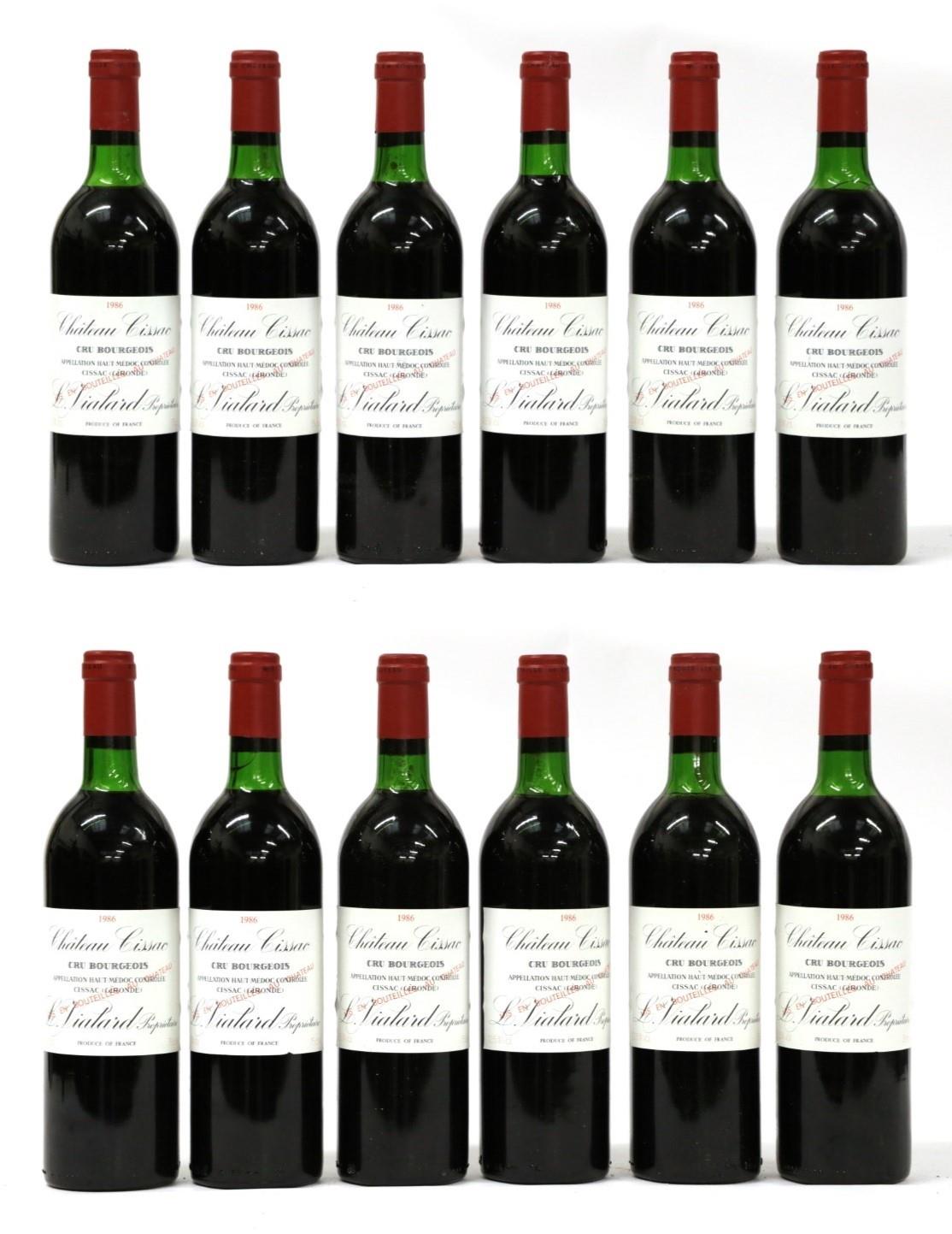 Château Cissac Cru Bourgeois 1986 Haut-Médoc (twelve bottles)