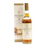 Macallan 10 Year Old Single Highland Malt Scotch Whisky matured in sherry oak casks from Jerez,