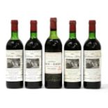 Château Pitray 1983 Bordeaux Superior (four bottles), Château Lynch Bages Pauillac 1979 (one