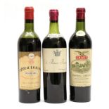 Château Plince Pomerol 1945 (one bottle), Château Chauvin Saint Émilion 1947 (one bottle), Château