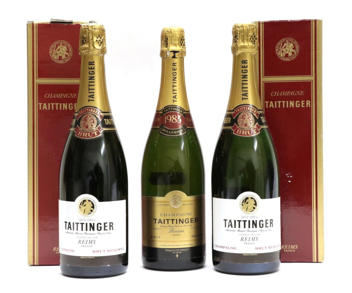 Taittinger Brut Millésimé Champagne 1983 (one bottle), Taittinger Brut Reserve Champagne (two