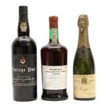 Kopke Colheita Port 1966 (one bottle), Cachão 1980 Vintage Port (one bottle), Pol Roger Extra