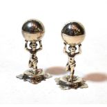 A pair of Victorian silver pepperettes, by Jehoiada Alsop Rhodes, Sheffield, 1877, each in the