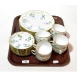 A small Herend tea service comprising six large plates, eight cups and eight saucers