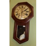 R Murray, mahogany drop pendulum clock, with weights, keys and pendulum; together with a Mackenzie