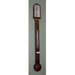 A 19th mahogany stick barometer, Casella, Hatton Garden, London