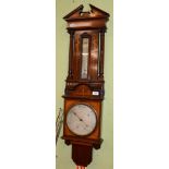 A late Victorian mahogany and marquetry inlaid barometer, Thomas Armstrong & Bros, Manchester &