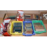 A quantity of books including leather bound antiquarian in five boxes and two bags