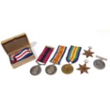 A First/Second World War Gallantry Group of six medals, awarded to 110568 GNR.A.MARRIOTT, R.F.A.,