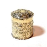 A Victorian silver canister, maker's mark rubbed, probably that of William Comyns, London, 1886,