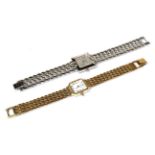 A ladies' gold plated Rotary wristwatch; together with a Saint Honore wristwatch (2)