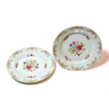 A pair of 18th century Chinese porcelain plates