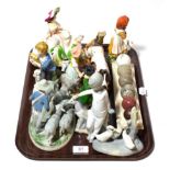 A collection of ceramic models and figures to include Royal Doulton Sunday Best figure, together