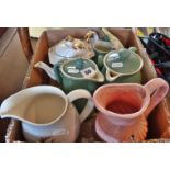 Royal Doulton "Frost Pine" china jug, other jugs and a teapot