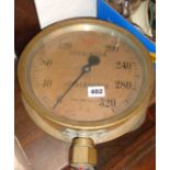 Hopkinson of Huddersfield brass industrial steam gauge