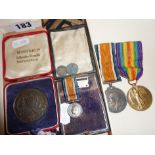 WW1 medal pair - marked as "PAYR.S.LT.W.F.TOZER R.N.R", Together with a Cornwall Art & Science