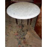 Victorian iron and marble garden occasional table
