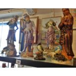 Five various porcelain figurines, etc.