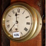 Sestrel brass ship's clock, marked C. Olsen of Grimsby