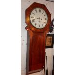 Large late 18th c. mahogany tavern or Act of Parliament clock, with hexagonal case and enamel