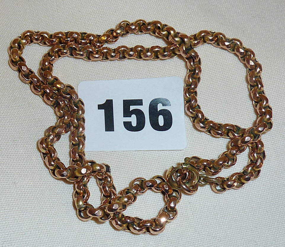 9ct gold belcher chain, approx 16g