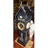 Rare and impressive 19th c. French marble and ormulu Neo-Gothic tower/cathedral mantle clock, having