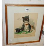 Louis Wain colour print titled "The Scientific Cat"