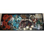 Tray of vintage costume jewellery