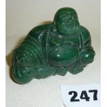 Chinese carved green hardstone Buddha figure