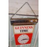 Advertising "Guinness Time" electric chrome and printed perspex hanging clock