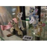 Wade Tom & Jerry, two Disney Hatbox cats, a Swarovski cat and a china Pink Panther