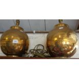 Pair of modern brass ball lamp bases