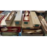 Twelve boxes of South Seas pattern Oneida Community plate cutlery