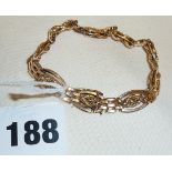 15ct gold gate and rope twist bracelet, approx 22g