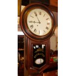 Victorian drop dial "Regulator" wall clock in mahogany case