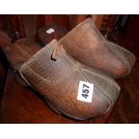 Old Chinese leather and wood clogs