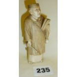 19th c. Oriental carved ivory figure of a scribe