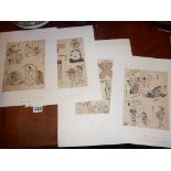 Four 18th/19th c. Japanese colour woodblock prints attributed Kitao Masayoshi (1764-1824)