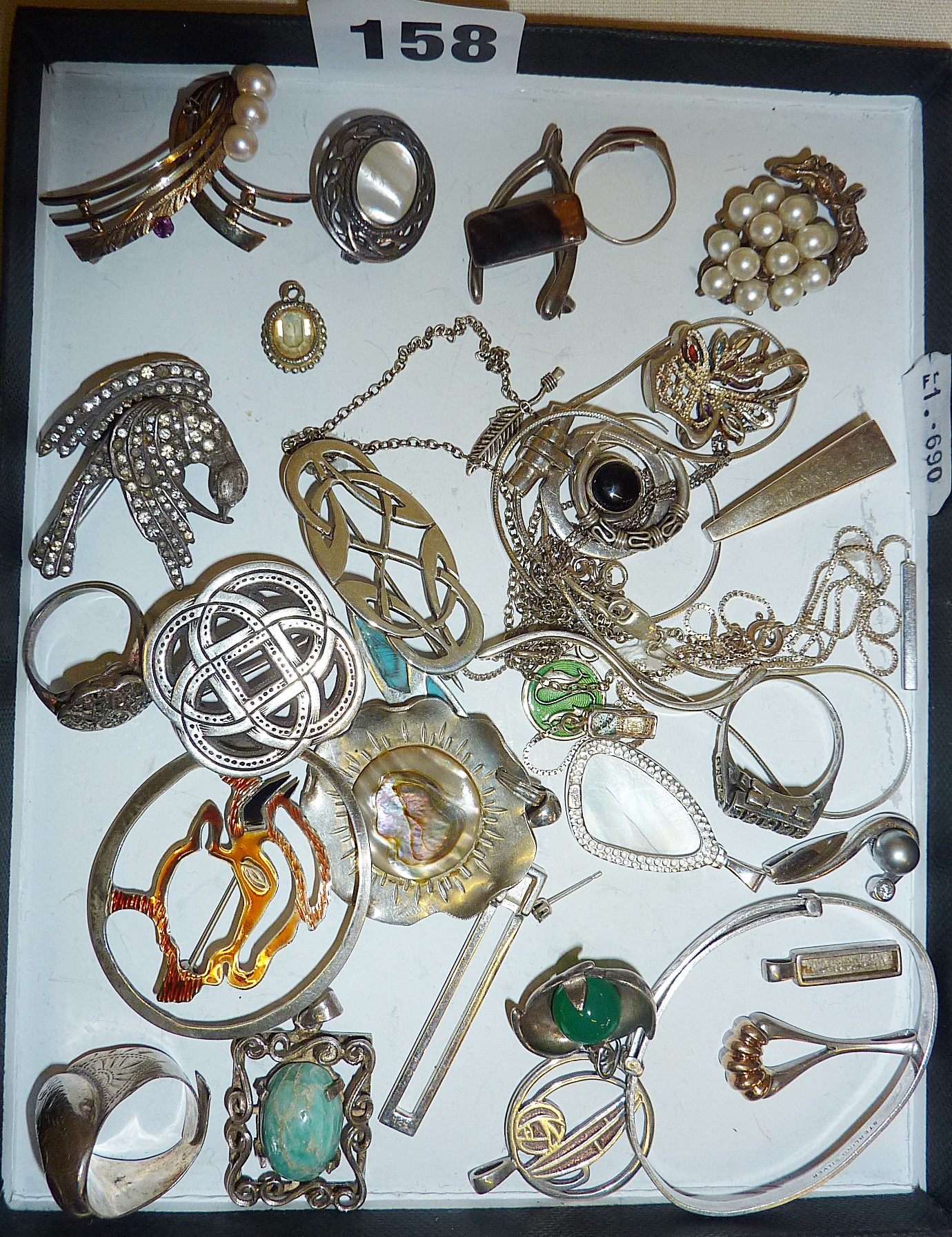 Assorted vintage silver and other jewellery, some hallmarked and signed with maker/designer, inc.