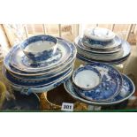 Quantity of assorted 19th c. Chinese blue and white china (20 pieces, some A/F)