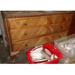 1930s chest of three drawers on cabriole feet