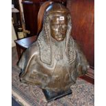 Large bronze bust of a judge in a wig by Allan G. Wyon