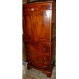 Reproduction bow fronted cocktail cabinet on chest